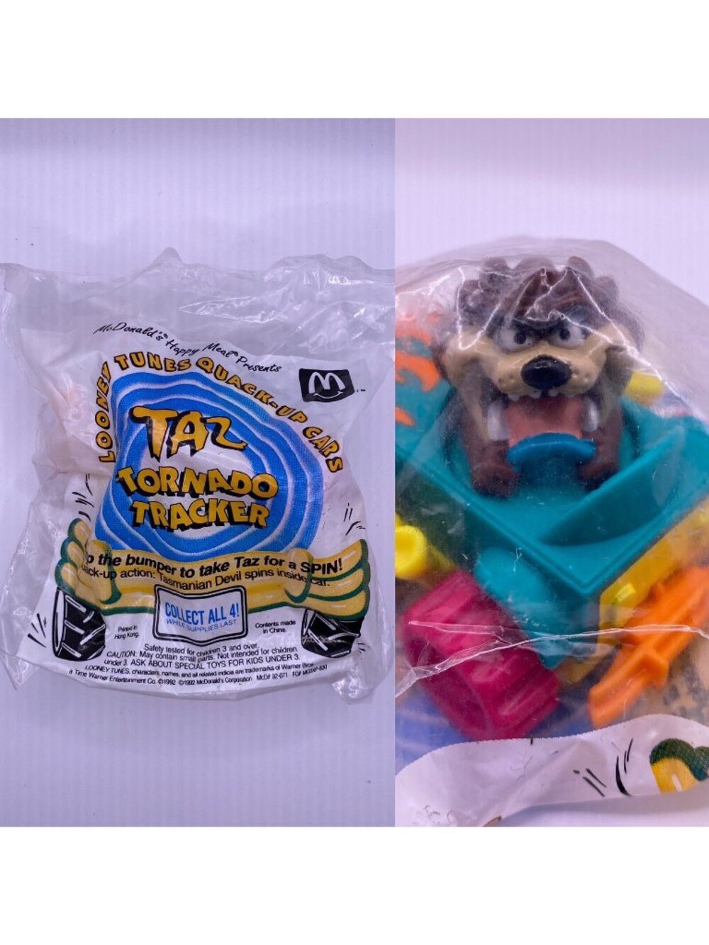 Looney Tunes Taz Tornado Tracker Toy - 1992 McDonalds Happy Meal - New Sealed Co